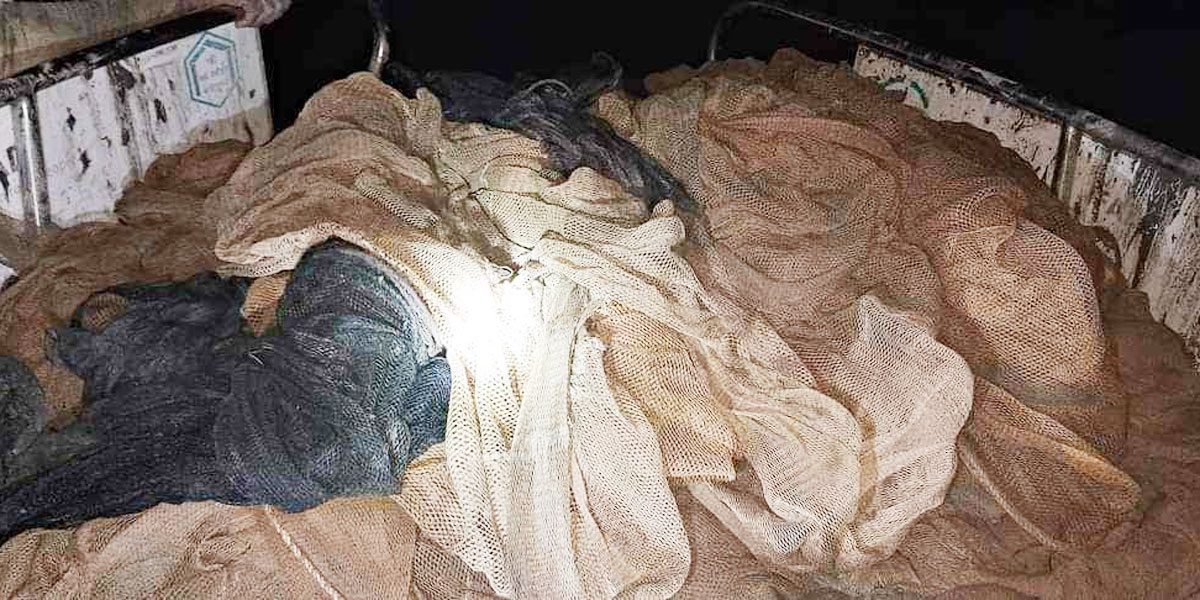 গভীর রাতে হালদায় অভিযান, ৩৫০০ মিটার ঘেরাজাল জব্দ
