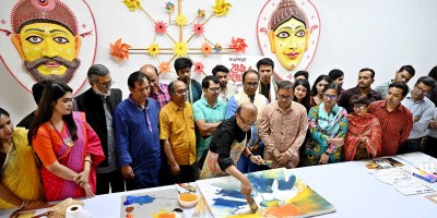 চারুকলায় মঙ্গল শোভাযাত্রার প্রস্তুতির উদ্বোধন