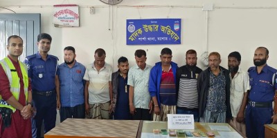 শার্শায় জুয়ার আসর থেকে নগদ টাকাসহ ৮ জুয়াড়ি গ্রেপ্তার