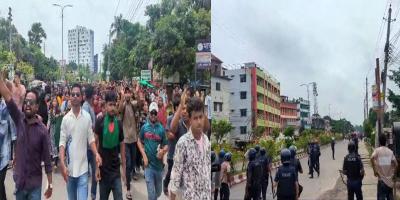ফরিদপুরে ছাত্র-পুলিশ সংঘর্ষ