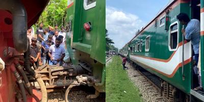 যাত্রীবাহী ট্রেনের হুক ভেঙে ইঞ্জিন থেকে বগি আলাদা