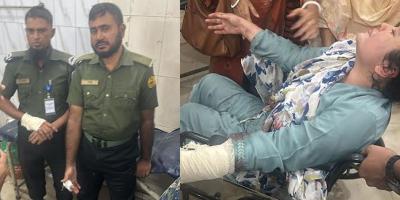 ফাঁকা গুলি ছুড়ে, নারী কর্মকর্তাদের কুপিয়ে ব্যাংকের টাকা ছিনতাই