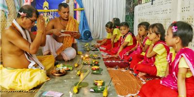 নারীশক্তিকে সম্মান জানিয়ে সিলেটে কুমারী পূজা