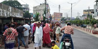 সড়কের ওপরে পশুপাখির হাট