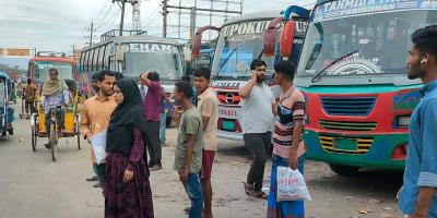 সুনামগঞ্জে পরিবহন শ্রমিকদের ধর্মঘট