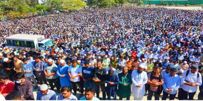 আইনজীবী সাইফুলের দ্বিতীয় জানাজায়ও মানুষের ঢল