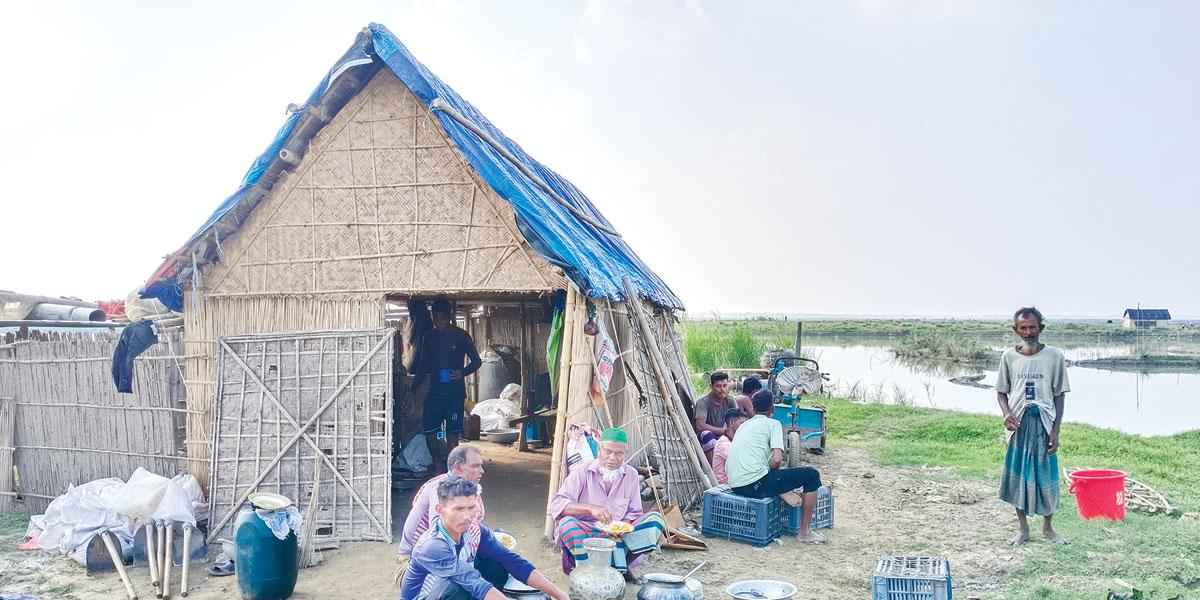 হাওরের মাঠে পরবাসী কৃষক