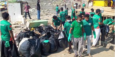 কুয়াকাটা সমুদ্র সৈকত পরিষ্কারের উদ্যোগ বিডি ক্লিনের