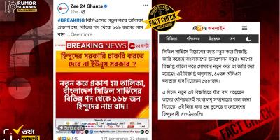 ৪৩তম বিসিএসে বাদ পড়া সবাই বা অধিকাংশ হিন্দু এমন দাবি বিভ্রান্তিকর