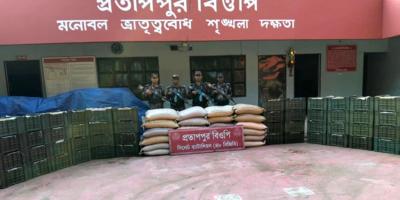 সিলেট-সুনামগঞ্জ সীমান্তে কোটি টাকার চোরাই পণ্য জব্দ