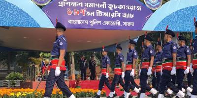 অবশেষে সারদায় কনস্টেবলদের সমাপনী কুচকাওয়াজ অনুষ্ঠিত