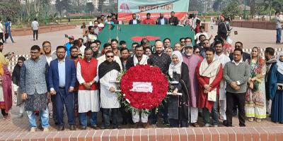 জাতীয় স্মৃতিসৌধ ও জুলাই গণঅভ্যুত্থানে শহিদদের এবি পার্টির নব নির্বাচিত নেতাদের শ্রদ্ধা