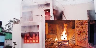 শাওন ও মির্জা আজমের বাড়িতে অগ্নিসংযোগ