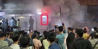একুশে টিভি ভবনের নিচতলায় আগুন