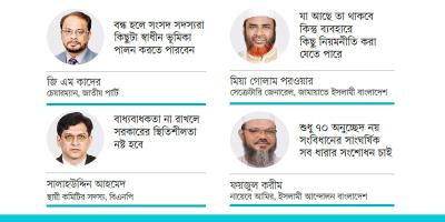 আবার আলোচনায় সংবিধানের ৭০ অনুচ্ছেদ