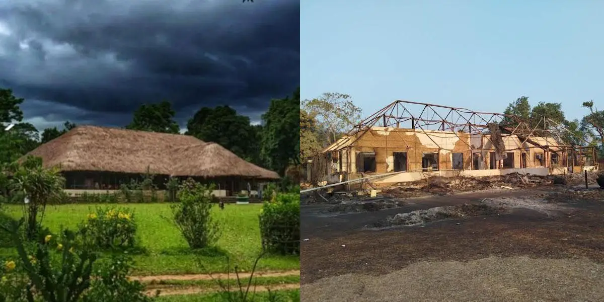 আগুনে পুড়ল ১৫০ বছরের পুরোনো নানকার বাংলো
