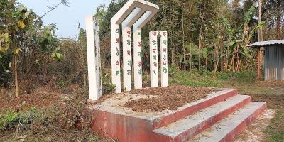 দিনাজপুরে বেদিতে শুকানো হচ্ছে গোবর, শ্রদ্ধা জানাননি কেউ