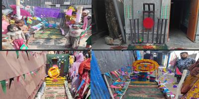 বরিশালে টিফিনের টাকা জমিয়ে ঘরে ঘরে শহিদ মিনার