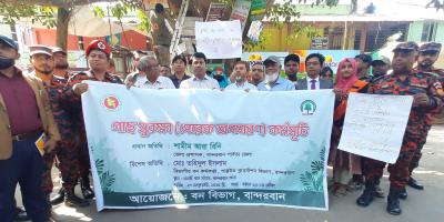 বান্দরবানে গাছ থেকে পেরেক ও সাইনবোর্ড অপসারণ কর্মসূচি শুরু