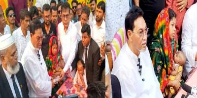 এবার নিহত মন্টু দাশের পরিবারের পাশে বিএনপির ভাইস চেয়ারম্যান মনি
