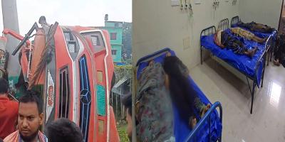 ফরিদপুরে বাস উল্টে খাদে, নিহত বেড়ে ৬