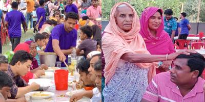 বেঁচে থাকতেই চল্লিশা খাইয়ে দোয়া নিলেন এলাকাবাসীর