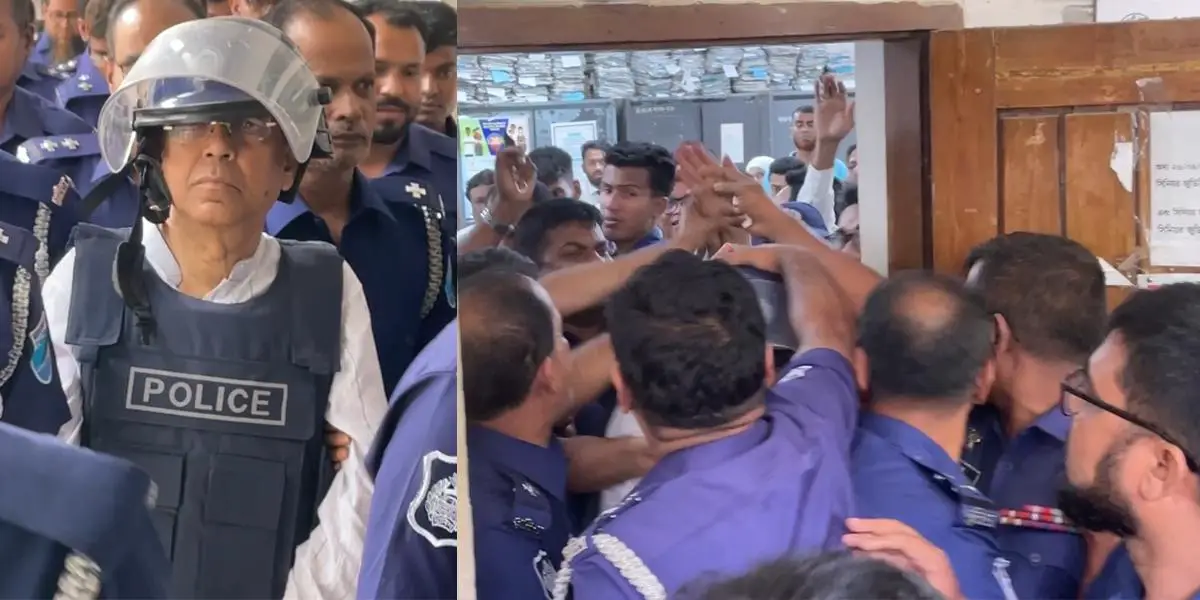 এজলাসের ফটকে সাবেক আইনমন্ত্রী আনিসুলকে কিল-ঘুষি