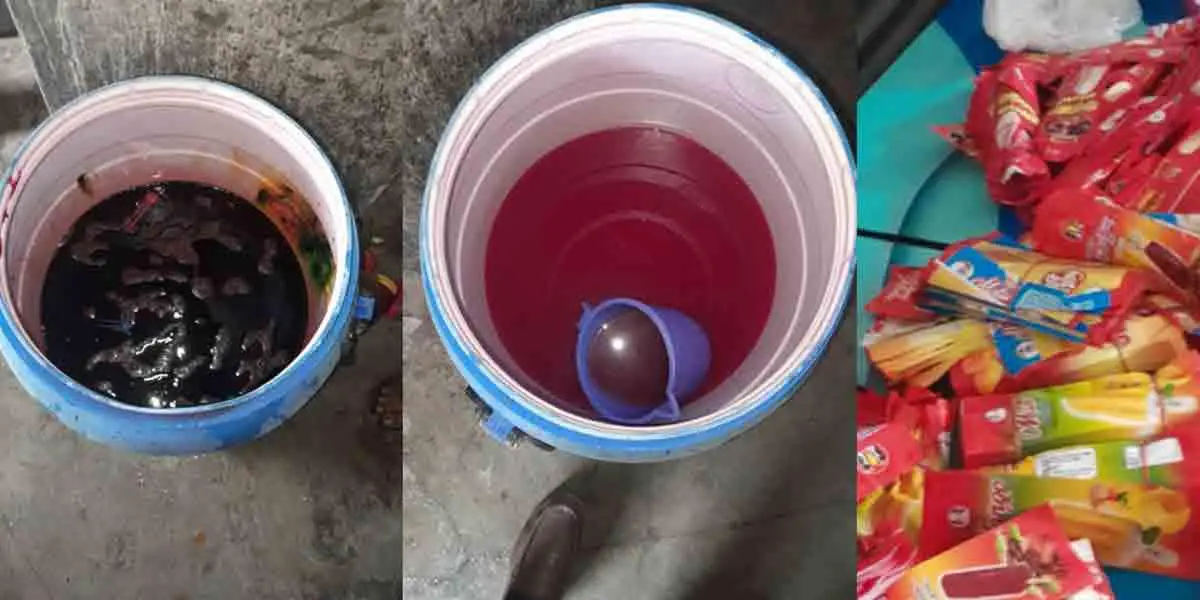 চাঁদপুরে রং মিশিয়ে আইসক্রিম তৈরী
