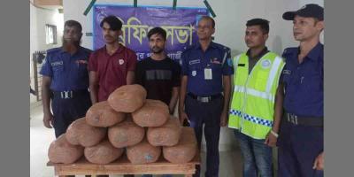 মাইক্রোবাসের গ্যাস সিলিন্ডারভর্তি গাজা, আটক ২