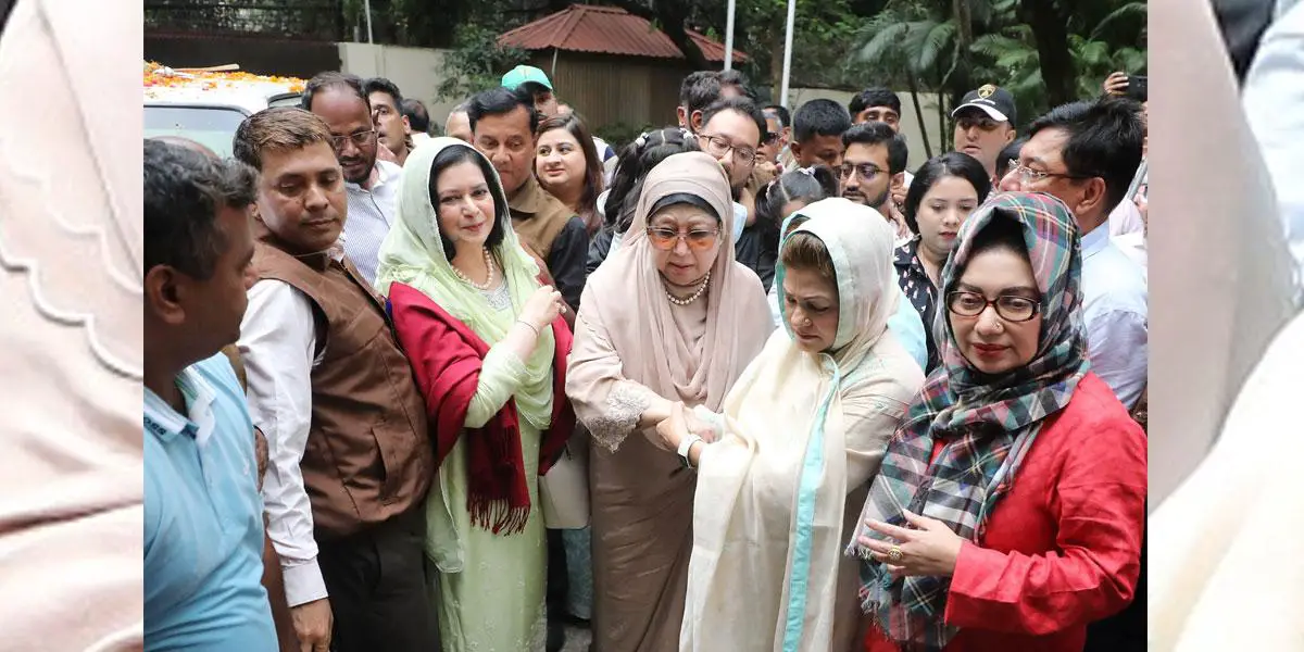 ফিরোজায় খালেদা জিয়া, নেতা-কর্মীদের অভ্যর্থনা