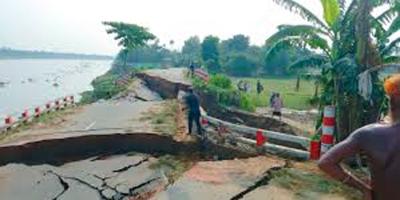 কুশিয়ারার ভাঙনে ধসে পড়ছে সড়ক ও সেতু