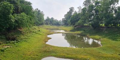 নদীর উৎসমুখে বাঁধ দিয়ে মাছ চাষ