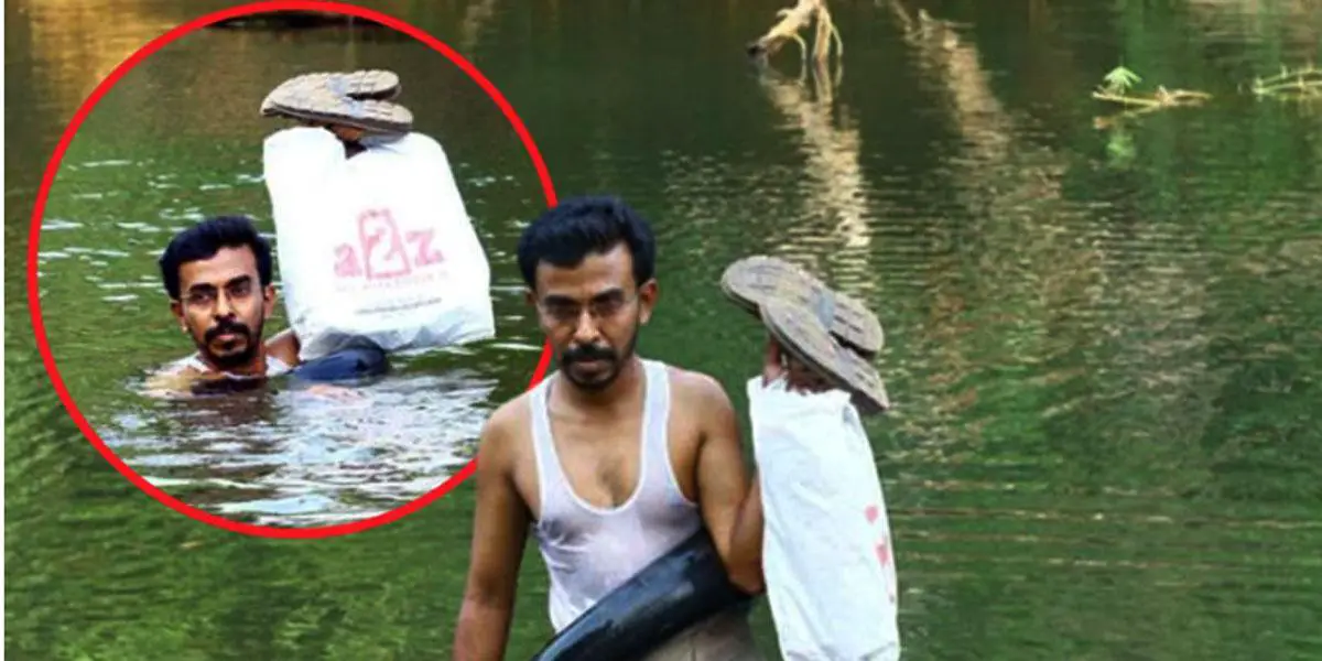 এক কিলোমিটার সাঁতার কেটে শিক্ষকতা করতে যান আব্দুল মালিক