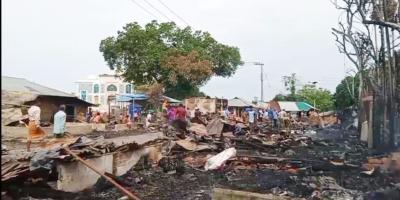 রাঙামাটির বাঘাইছড়িতে আগুনে পুড়ল ৩০ দোকান
