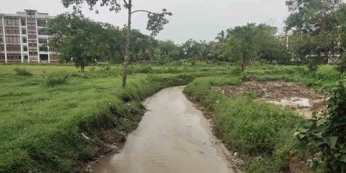 শাবিপ্রবি ক‍্যাম্পাসে জলাবদ্ধতা, খাল খননেই মিলল সুফল