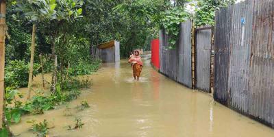 আখাউড়ায় বন্যায় এখনও পানিবন্দি ৪৫০ পরিবার