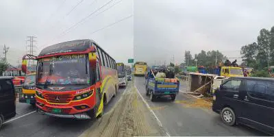 যমুনা সেতু মহাসড়কে ২৫ কিলোমিটার ধীরগতি