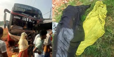 তারাকান্দায় বাস নিয়ন্ত্রণ হারিয়ে মসজিদে ধাক্কা, বাবা-ছেলে নিহত