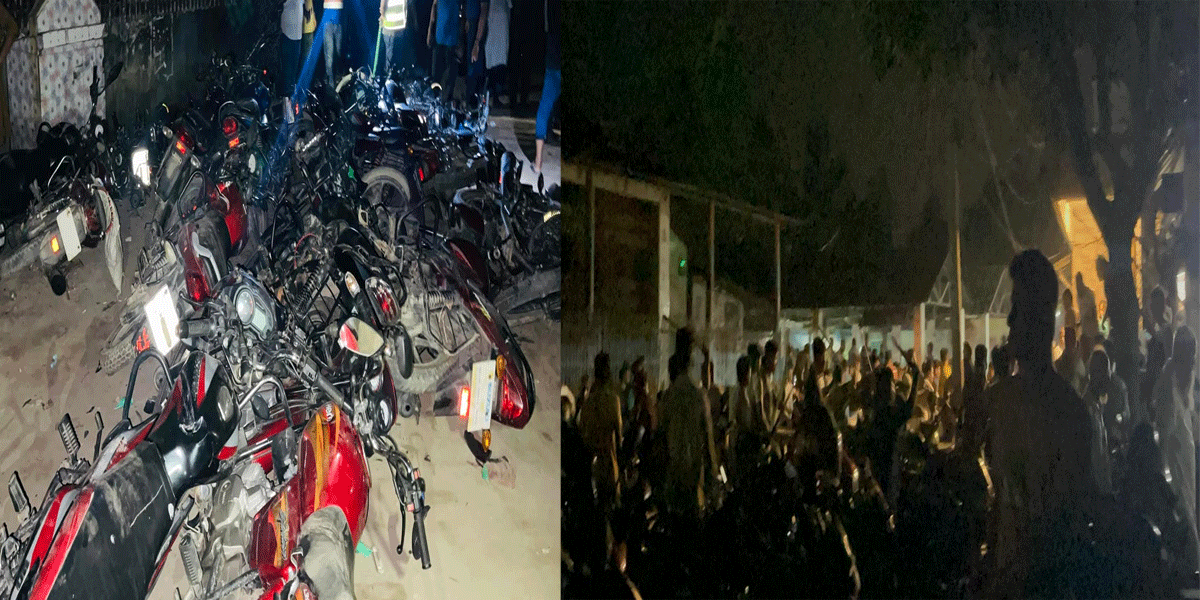 খানসামায় বিএনপির দুই গ্রুপের সংঘর্ষ, ৫০ মোটরসাইকেল ভাঙচুর