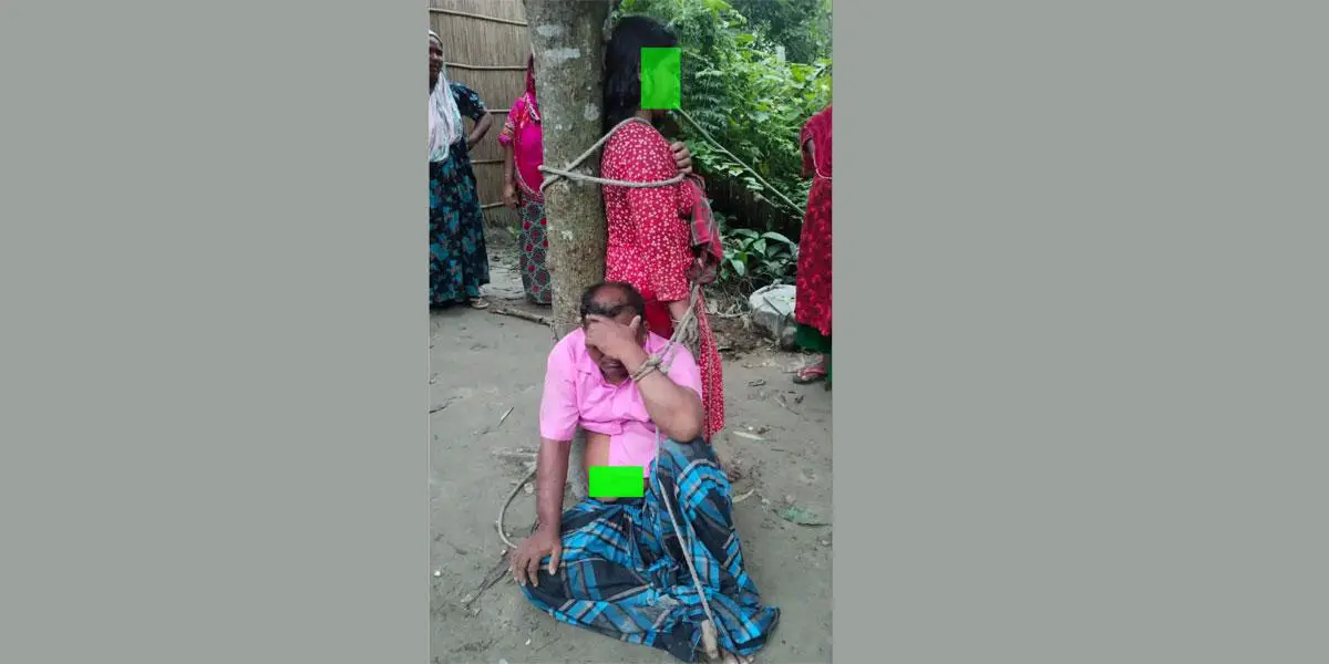 পরকীয়ার অভিযোগে গাছে বাঁধা হলো বিএনপি নেতা ও প্রবাসীর স্ত্রীকে