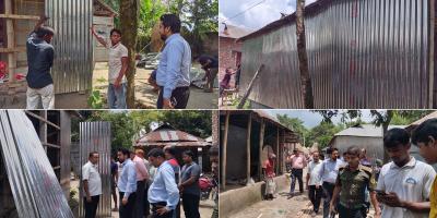 গংগাচড়ায় ভাঙচুর করা বাড়ি মেরামত হচ্ছে, ‘স্বস্তি ফিরছে’ পরিবারগুলোতে
