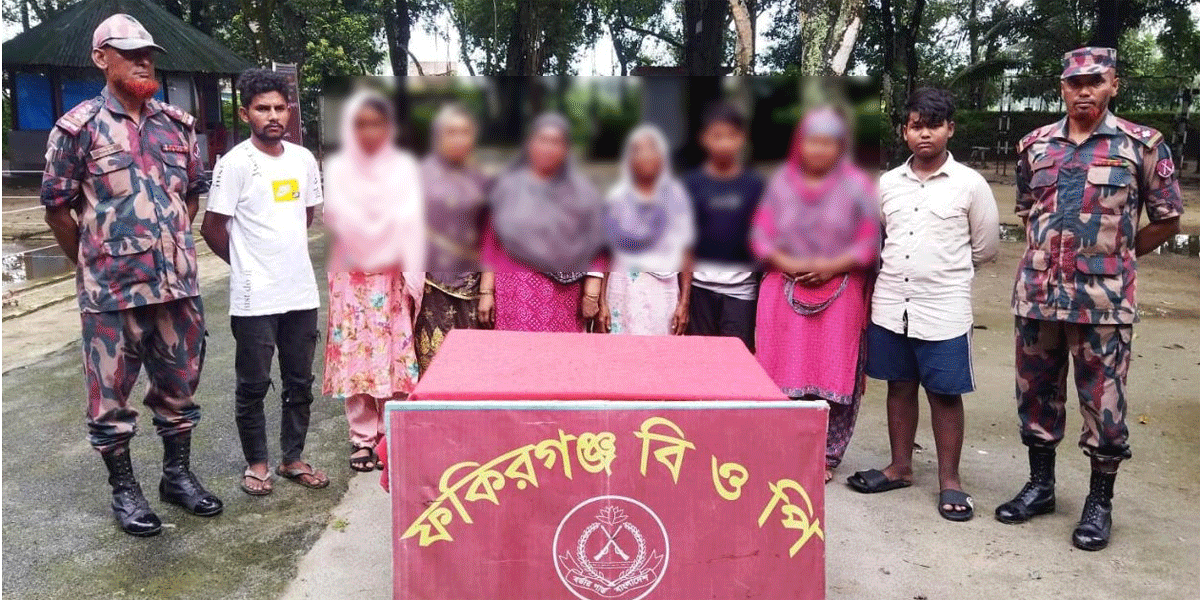 পীরগঞ্জ সীমান্ত দিয়ে ৮ জনকে পুশইন