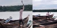 জাফলংয়ে এবার ডুবিয়ে নয়, হাতুড়ি দিয়ে ভাঙা হলো বারকি!
