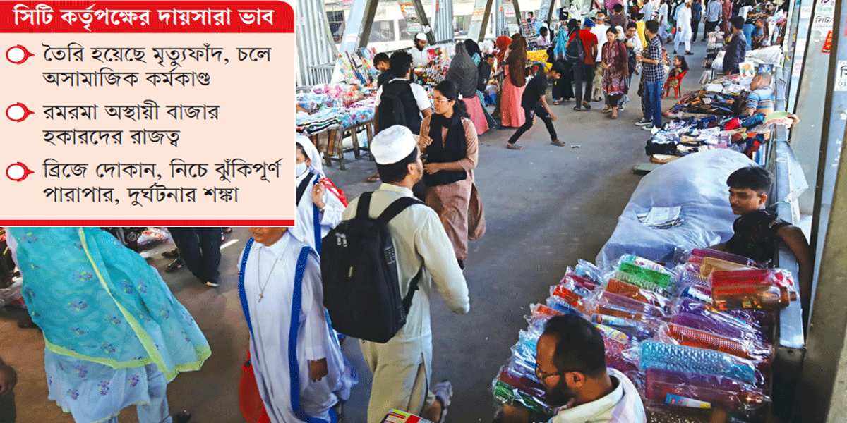 রাজধানীর ফুটওভার ব্রিজ চাঁদাবাজ চক্রের নিয়ন্ত্রণে
