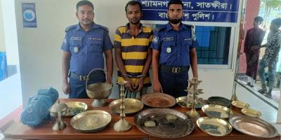 শ্যামনগরে মন্দির ও শ্মশানে চুরির ঘটনায় গ্রেপ্তার ১, মালামাল উদ্ধার