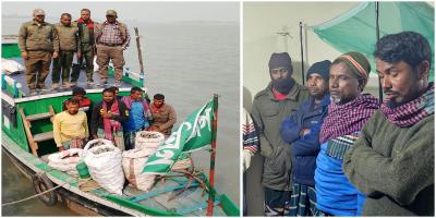 সুন্দরবনে শামুক-ঝিনুক নিধন বন্ধে বনবিভাগের অভিযান, ৪ নৌকাসহ আটক ৮
