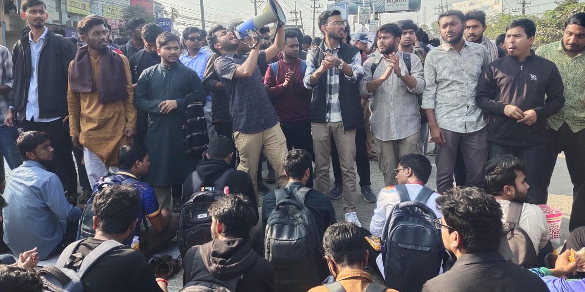 শাকসুর দাবিতে সিলেট-সুনামগঞ্জ মহাসড়ক অবরোধ