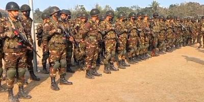 পঞ্চগড়ে সেনাবাহিনীর নির্বাচনকালীন নিরাপত্তা মহড়া অনুষ্ঠিত