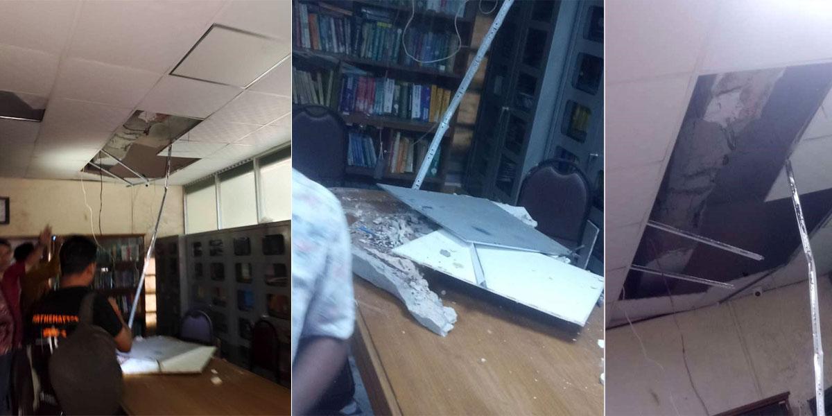 জগন্নাথ বিশ্ববিদ্যালয়ে ছাদের পলেস্তারা খসে ২ শিক্ষার্থী আহত