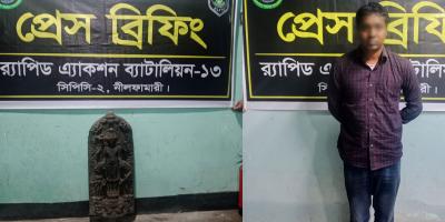 পঞ্চগড়ে কষ্টিপাথরের বিষ্ণু মূর্তিসহ গ্রেপ্তার ১